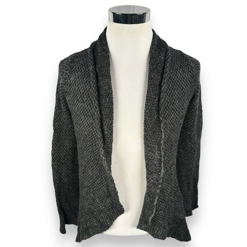 Wooden Ships Paola Buendia Cardigan Sweater Womens S M Mohair Blend Gray Shawl